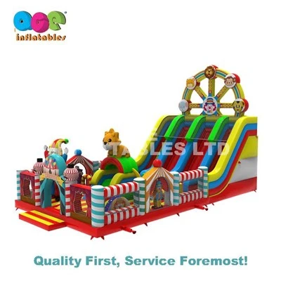 Opblaasbare clownsglijbaan
